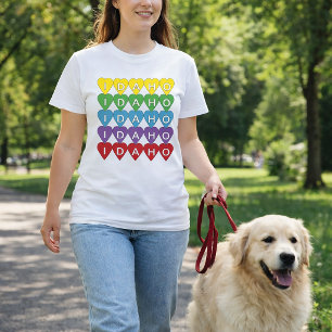 Camiseta Padrão Corações Coloridos de Idaho