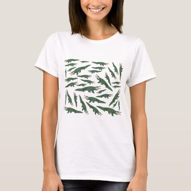 Camiseta Padrão Crocodilo de Alligador Cuto (Frente)