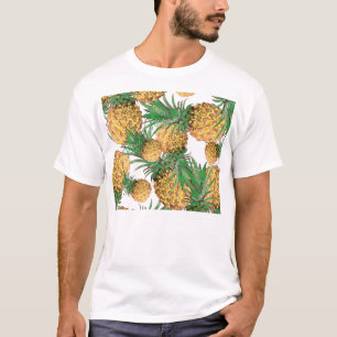 Camiseta Padrão de Abacaxi Tropical Delicioso