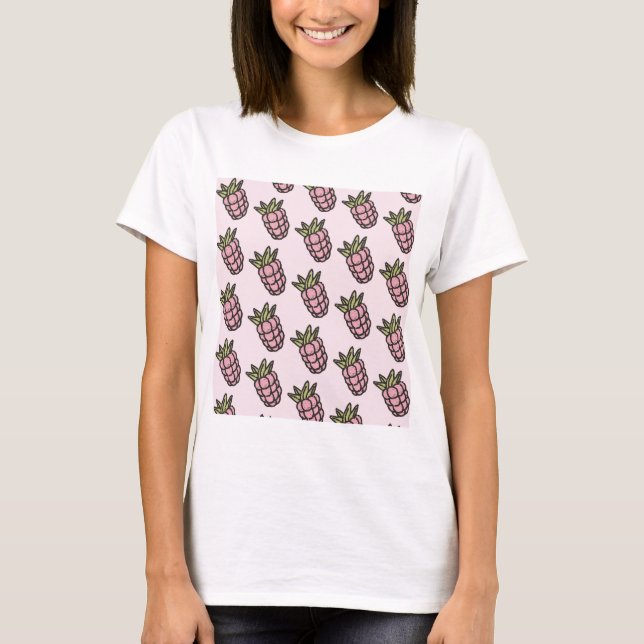 Camiseta Padrão de Abacaxi Y2K Retro Funky (Frente)