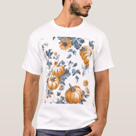 Camiseta Padrão de Abóbora de Cordas com Corante Estético