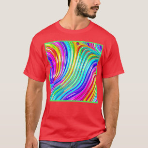 Camiseta Padrão de Abstração de Arco-Íris 3D