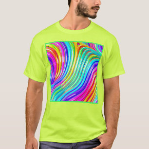 Camiseta Padrão de Abstração de Arco-Íris 3D