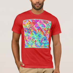 Camiseta Padrão de Abstração Vívido Colorida