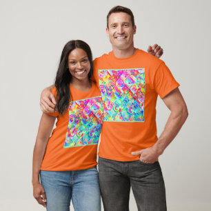 Camiseta Padrão de Abstração Vívido Colorida