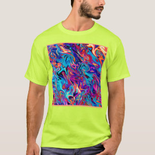 Camiseta Padrão de Abstrações Geométricas Coloridas