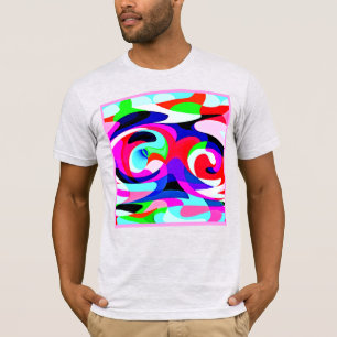 Camiseta Padrão de Abstrações Vivas Coloridas