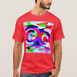 Camiseta Padrão de Abstrações Vivas Coloridas