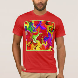 Camiseta Padrão de Abstrações Vivas Coloridas
