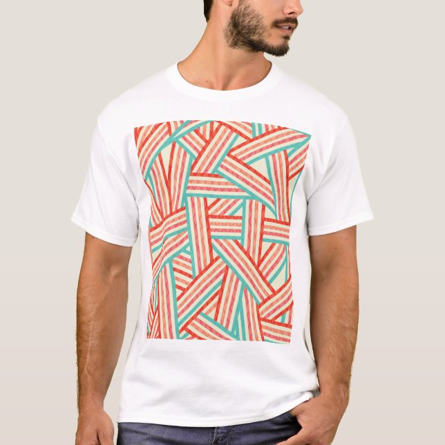 Camiseta Padrão de Abstrato com distribuição colorida (Frente)