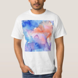 Camiseta Padrão de Abstrato de Aquarela com Til