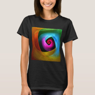 Camiseta Padrão de Abstrato de Arte Azul Cor-de-Cor-de-Cor
