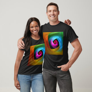 Camiseta Padrão de Abstrato de Arte Azul Cor-de-Cor-de-Cor