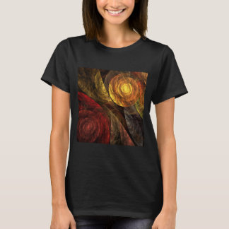 Camiseta Padrão de Abstrato de Arte Floral Moderna da Flor