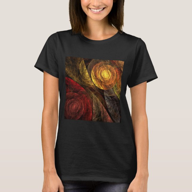 Camiseta Padrão de Abstrato de Arte Floral Moderna da Flor  (Frente)