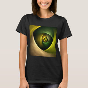 Camiseta Padrão de Abstrato de Arte Floral Moderna Verde #2