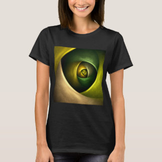 Camiseta Padrão de Abstrato de Arte Floral Moderna Verde #2