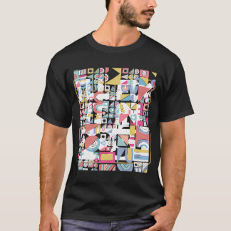 Camiseta Padrão de Abstrato de Arte Geométrico Legal Nov