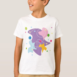 Camiseta Padrão de abstrato de tendências em cores roxas e 