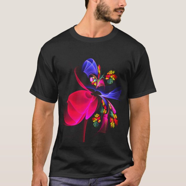 Camiseta Padrão de Abstrato Floral Moderno Colorido #06 (Frente)
