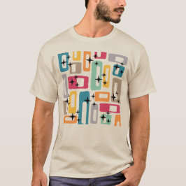 Camiseta Padrão de Abstrato Moderno do Meio século Retroati