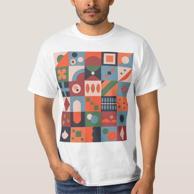 Camiseta Padrão de abstrato, Padrão Geomátrico (Frente)