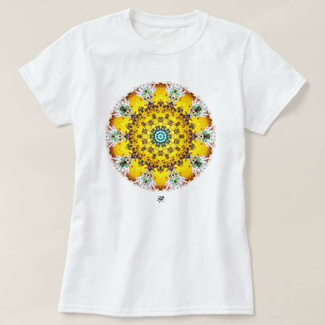 Camiseta Padrão de abstrato psicodélico colorido (Frente do Design)