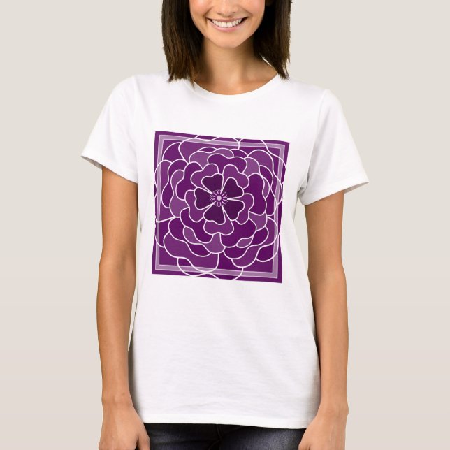 Camiseta Padrão de abstrato roxo escuro (Frente)