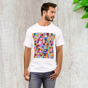 Camiseta Padrão de alfabeto do jumble