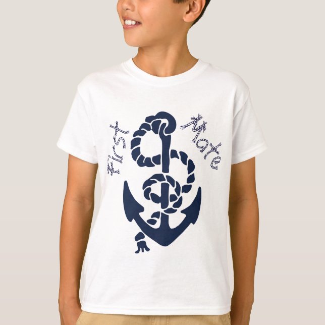 Camiseta Padrão de Âncora do Marinho náutico (Frente)