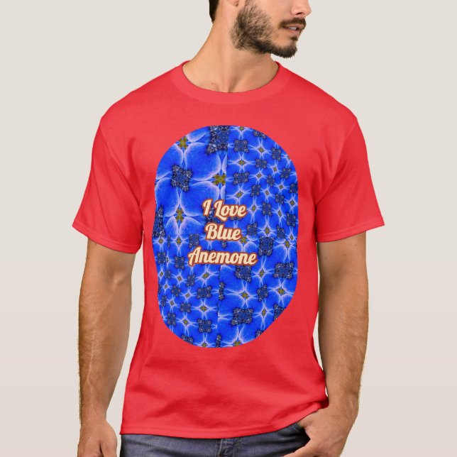 Camiseta Padrão de Anêmona do Jardim Azul (Frente)