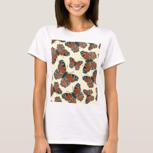 Camiseta Padrão de aquarela das borboletas
