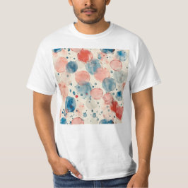 Camiseta Padrão de Aquarela de Bolha Colorida com Til