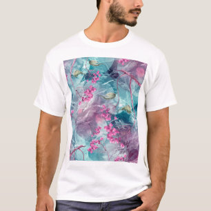 Camiseta Padrão de Aquarela de Ramificação de Birch