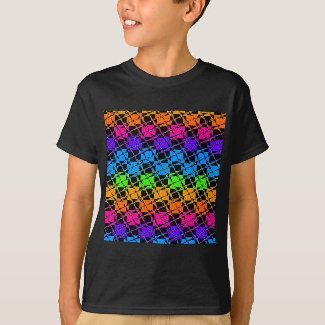 Camiseta Padrão de arco-íris colorida mais recente verifica (Frente)