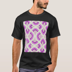 Camiseta Padrão De Arco-Íris De Groovy Vintage Em Lilac R
