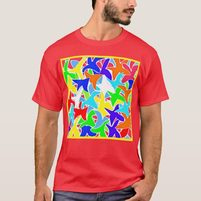 Camiseta Padrão de Arte Cromática (Frente)