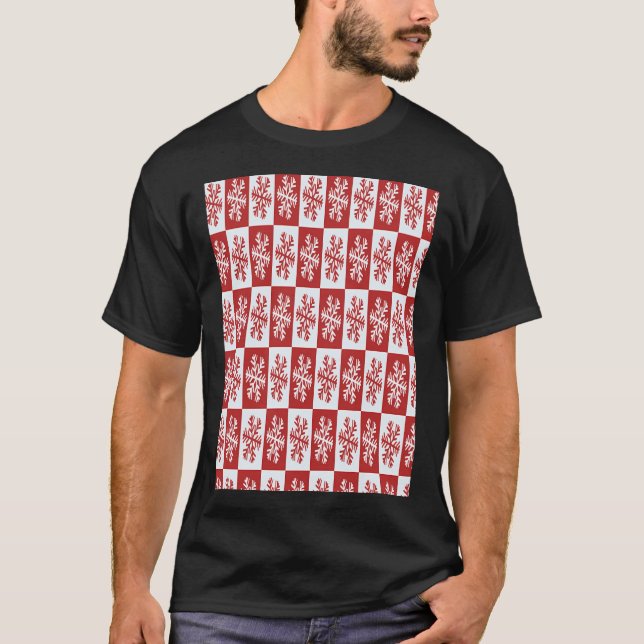 Camiseta Padrão de Arte de Flocos de Neve (Frente)