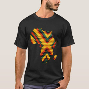 Camiseta Padrão de Arte Kente do Mapa Africano Homens Mulhe