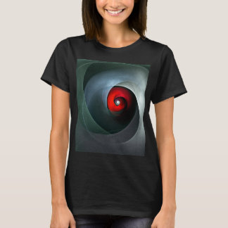 Camiseta Padrão de Arte Moderna Abstrato de Roteiro Vermelh