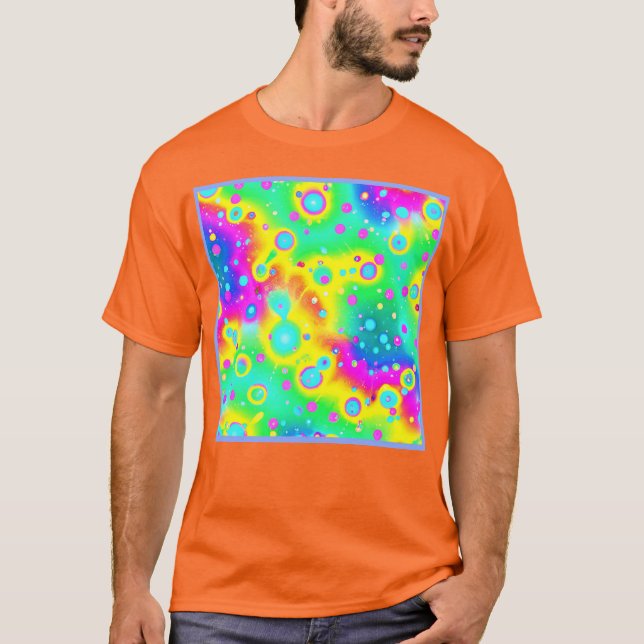 Camiseta Padrão de Blaze de Neon Vibrante (Frente)