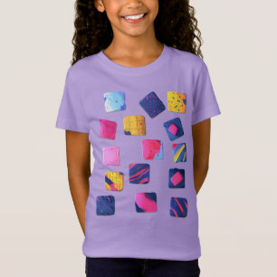 Camiseta Padrão de Blocos Coloridos Abstratos