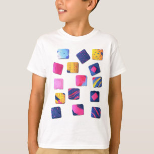 Camiseta Padrão de blocos coloridos do abstrato