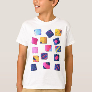 Camiseta Padrão de blocos coloridos do abstrato