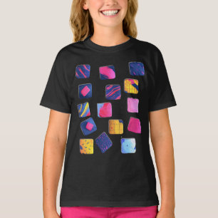 Camiseta Padrão de blocos coloridos do abstrato