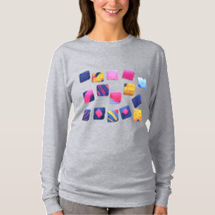 Camiseta Padrão de blocos coloridos do abstrato