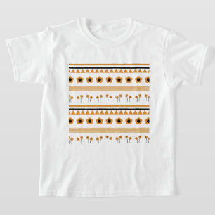 Camiseta Padrão de Boho do Triângulo do Flor de Faixa de Bo