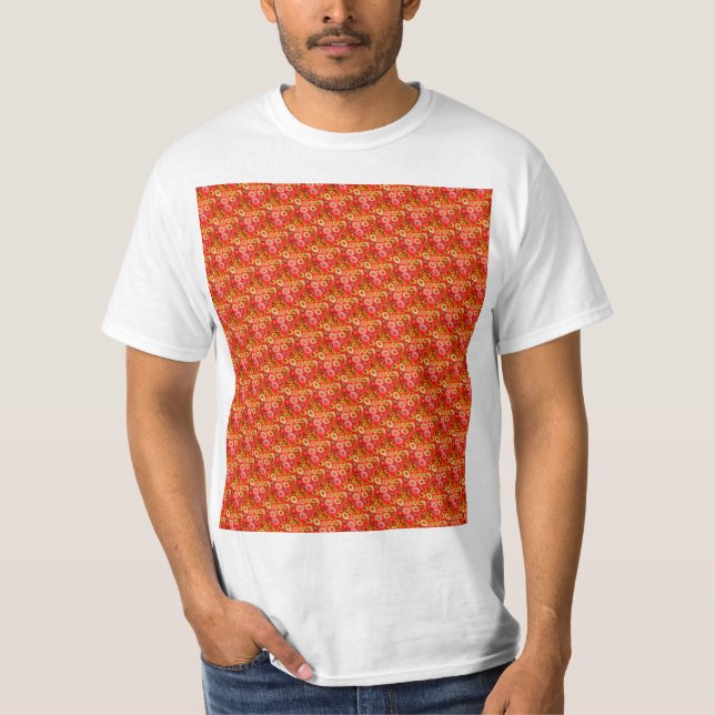 Camiseta Padrão de bolhas laranja (Frente)