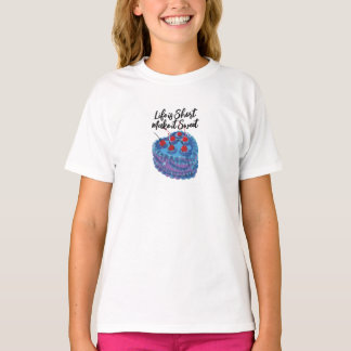 Camiseta Padrão de Bolo Corpo Roxo