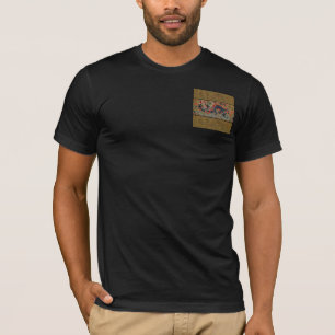 Camiseta Padrão de bordado em seda de dragão chinês antigo